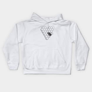 Honey heart. Honey love (black) Kids Hoodie